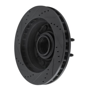 Ford F-250 Super Duty Brake Rotor (1) - Front Right - R1 Concepts - Drilled & Slotted - Black - `99-`02